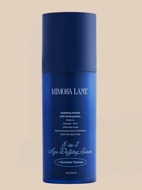 Mimosa Lane 8-in-1 Hydrating Age-Defying Serum + Sunless Tanner — Blue
